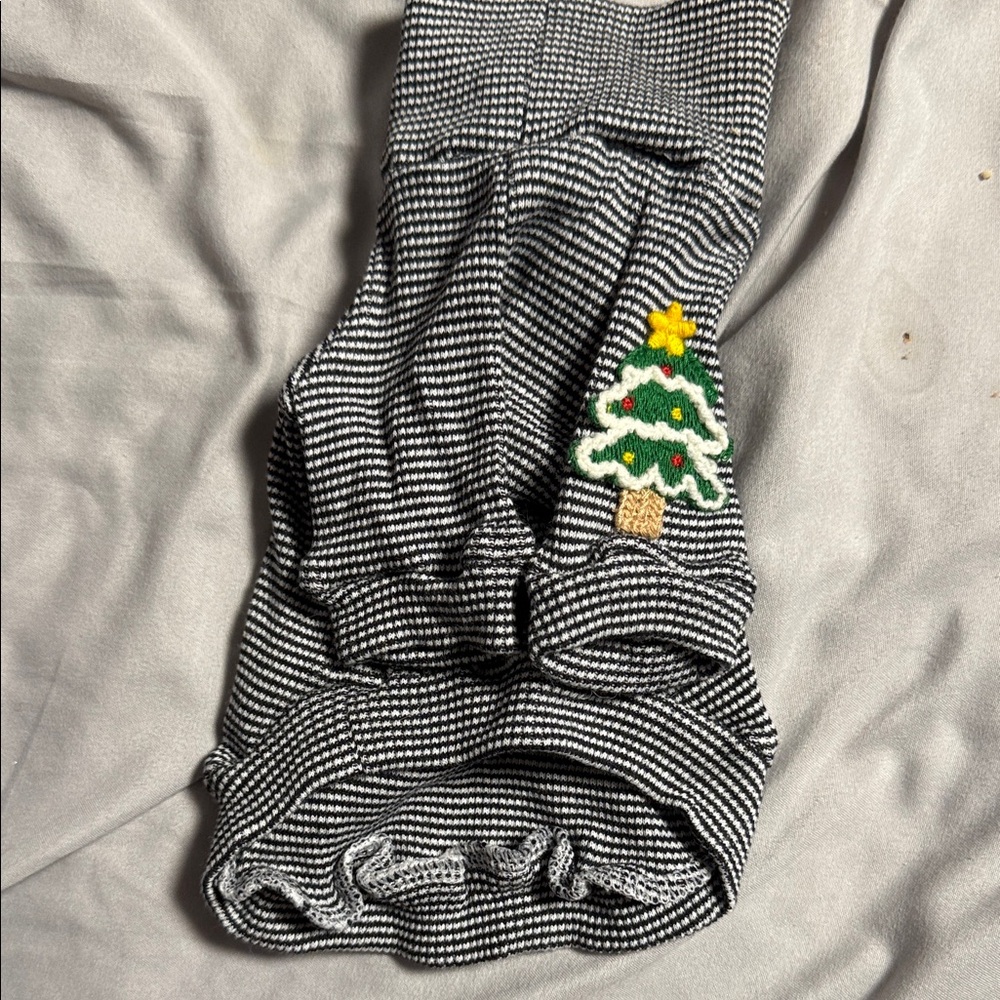 Festive Black and White Dog Sweater